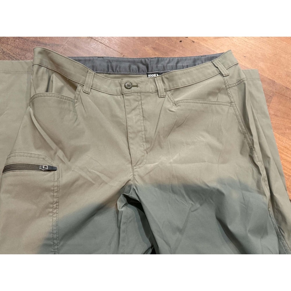 Eddie Bauer Mens 38x30 Stretch Hiking Pants Khaki Water Repellent Outdoor